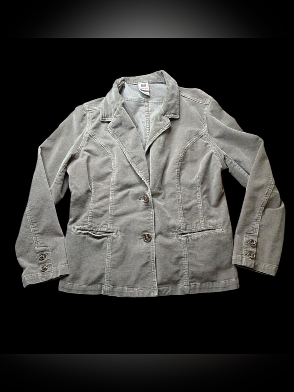 Faded Glory Y2K Vintage Brown Washed Driftwood Corduroy Button Blazer Sz XL